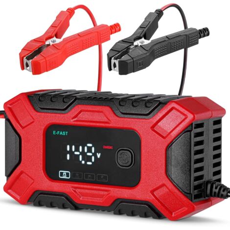 Autobatterieladegerät (12V/6A), intelligentes Kfz-Erhaltungsladegerät mit 4 Lademodi, Desulfator und Fahrzeugwartung