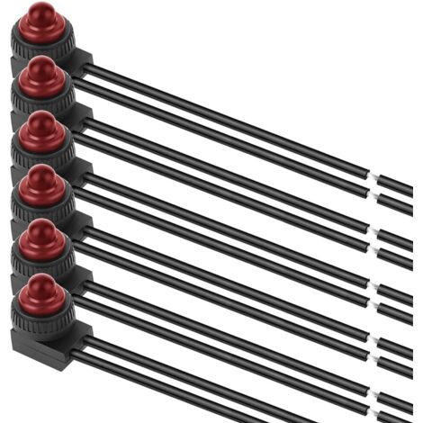 6-teiliger wasserdichter Drucktaster (12–24 V DC / 110–220 V AC), selbstverriegelnd, für Außenbeleuchtung, Rot