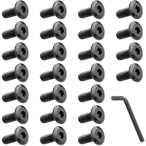 Senkkopfschrauben, 25 Stück, Innensechskant mit Innensechskantschlüssel, in A2 V2A, Vollsechskantgewinde, M6x16 mm