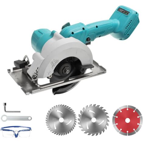 Kompatible Mini-Akku-Kreissäge für Makita 18V-Akkus, mit 3-teiligem 5-Zoll-Sägeblatt, bürstenlosem Kupfermotor,40 mm Schnitttiefe, zum Schneiden von Holz (Akku nicht im Lieferumfang enthalten) (1/5)