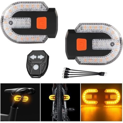 Fahrradblinker mit Alarm, USB-Lade-Fernbedienung, geteiltes/integriertes Rücklicht, 5 Modi, wasserdichtes Stroboskoplicht, Montage vorne und hinten am Fahrrad möglich (1/5)
