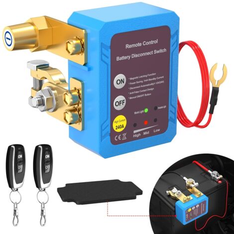 12V/24V 240A Fern-Batterietrennschalter, automatischer Stromabschalter, Fernbedienungsschalter, Seitenmontage