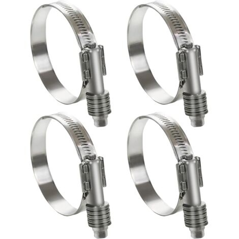 4Pack robuste Rohrschellen mit Schneckengetriebe, verstellbarer Bereich, Rohrschellen aus Edelstahl 304 mit Schneckengetriebeantrieb für Wasserleitungen und Sanitärinstallationen, 1/2"-4 5/16",90-110m