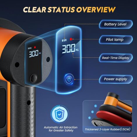 Elektrischer Glas-Saugheber 8 Zoll – Mit 2×3000 MAh Akku, 200 Kg Tragkraft, Digitalem Display & Automatischer Druckregelung
