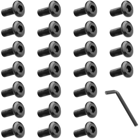 Senkkopfschrauben, 25 Stück, Innensechskant mit Innensechskantschlüssel, in A2 V2A, Vollsechskantgewinde, M5x12 mm