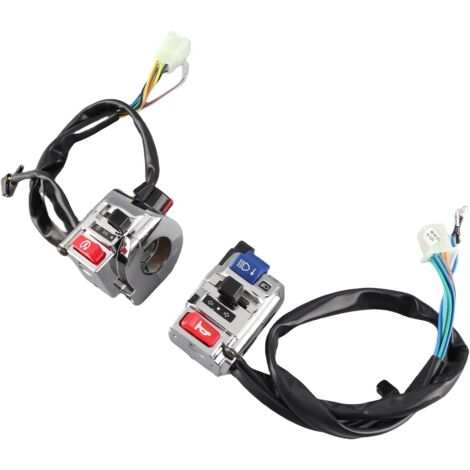 7/8 Zoll Universal-Scheinwerfer-Lenker-EIN/AUS-Schalter Motorrad-Lenker-Hupe-Blinker-Startlicht-Steuerschalter (1 Paar) (Weiß)