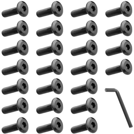 Senkkopfschrauben, 25 Stück, Innensechskant mit Innensechskantschlüssel, in A2 V2A, Vollsechskantgewinde, M6x20 mm