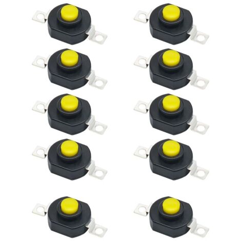 10-piece self-locking push-button switch, 0.5A 30V 2-pin locking mini ...