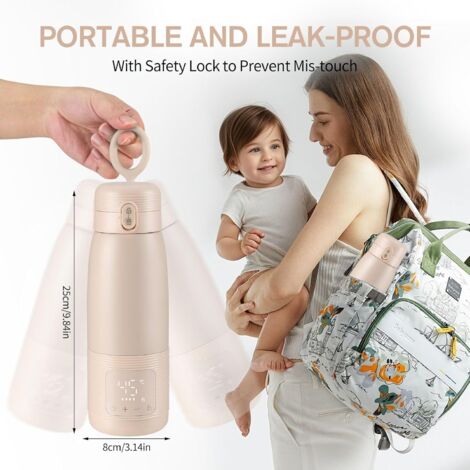 Portable Bottle Warmer For Travel - Fast Heating, 6 Temp Settings, Keep Milk Nutritious On The Go
