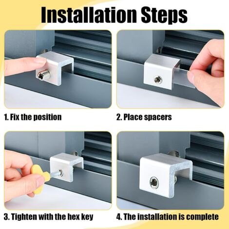 Window Lock Slide Tap Sliding Window Lock, 4PCS Sliding Window Locks, Sliding Door Stopper ...