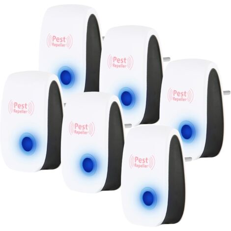 Ultrasonic Mosquito Repellent, 6-Pack Ultrasonic Repellent for Mice, Rats, Silent, Non-Toxic, Indoor Repellent Device for Mice, Insects, Mosquitoes, Cockroaches, Rats, and Spiders (1/5)