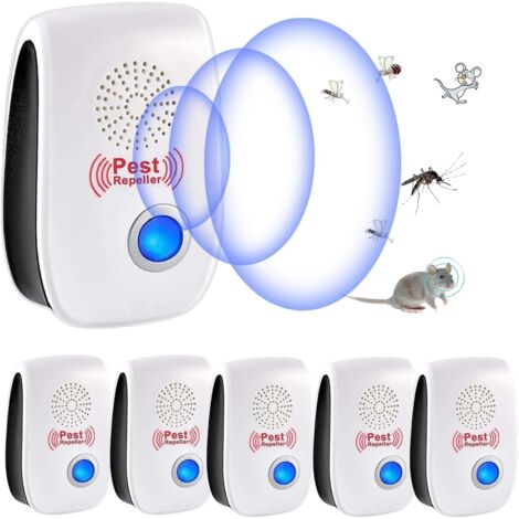 Ultrasonic Rodent and Insect Repellent, 6 pcs Ultrasonic Mosquito Repellent for Mice, Rats, Ants, Spiders, and Mosquitoes, Indoor Electronic Insect Repellent for Mice, Rats, Ants, Spiders, and Mosquit (1/5)