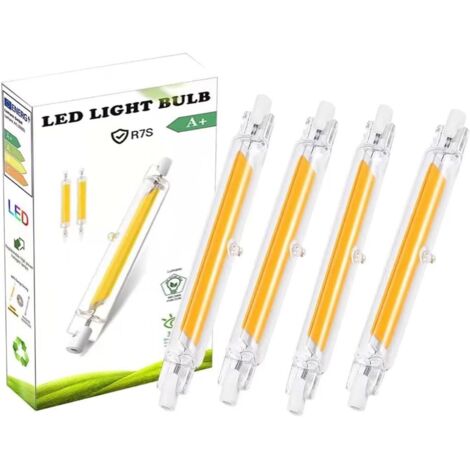 Ampoules R7S LED 118mm Dimmable, 20W R7S LED Équivalent à 200W Ampoule Halogène, Blanc Naturel 4000K 2000LM, Sans Scintillement, Éclairage à Faisceau 360°, lot de 4 (1/5)