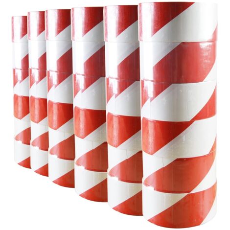 Ruban de Signalisation de Marquage de d'avertissement Hazard Ruban de Signalisation au Sol PVC Rouge et Blanc 50mm×16.5m, 36Rouleaux (1/5)