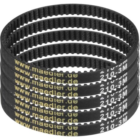 5pcs HTD-3M Courroie de Distribution en Caoutchouc 70 Dents, 210mm Longueur de Pas x 6mm Largeur x 2.4mm Hauteur, Courroie de Poulie en Boucle Fermée