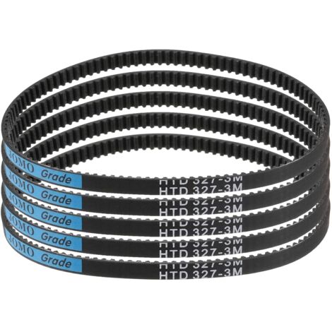 5pcs HTD-3M Courroie de Distribution en Caoutchouc 109 Dents, 327mm Longueur de Pas x 6mm Largeur x 2.4mm Hauteur, Courroie de Poulie en Boucle Fermée