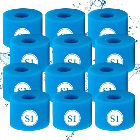 Type S1 Éponge Filtrante de Piscine en Mousse Filtre pour Intex Type S1 pour Piscine,Cartouche filtrante réutilisable pour Bain à remous (12 pièces) (1/5)