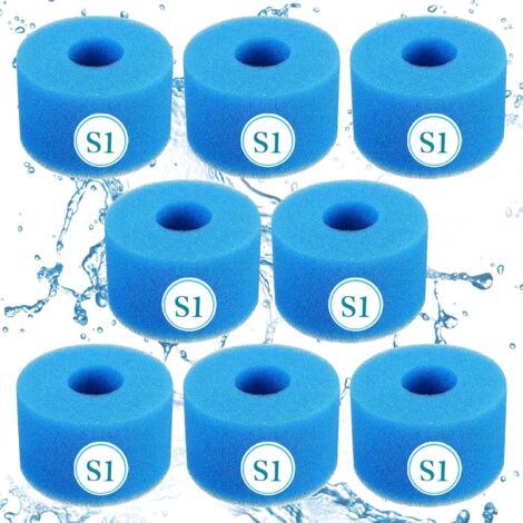 Type S1 Éponge Filtrante de Piscine en Mousse Filtre pour Intex Type S1 pour Piscine,Cartouche filtrante réutilisable pour Bain à remous (8 pièces) (1/5)