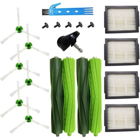 Kit d'accessoires compatible avec les pièces de rechange Roomba série i7 i7 + / i7 Plus E5 E6 E7 Pack de 2 brosses principales + 4 filtres + 6 brosses latérales (1/5)