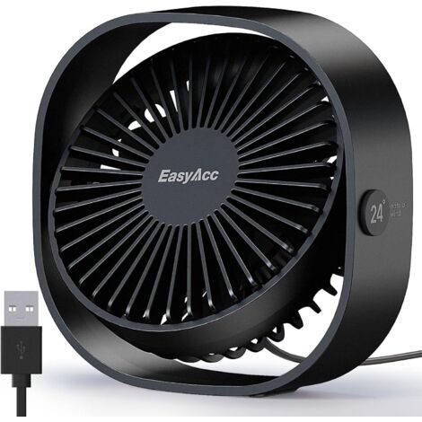 Ventilateur USB Mini Ventilateur Silencieux Portable Ventilateur USB, 3 Vitesse, Rotation 360°, Alimenté par USB, Petit Ventilateur de Table - Pour Maison, Chambre, Bureau, Cuisine (1/5)
