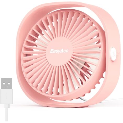 Ventilateur USB Mini Ventilateur Silencieux Portable Ventilateur USB, 3 Vitesse, Rotation 360°, Alimenté par USB, Petit Ventilateur de Table - Pour Maison, Chambre, Bureau, Cuisine (1/5)