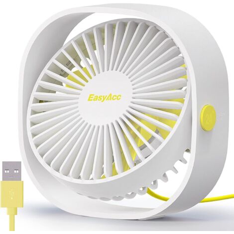 Ventilateur USB Mini Ventilateur Silencieux Portable Ventilateur USB, 3 Vitesse, Rotation 360°, Alimenté par USB, Petit Ventilateur de Table - Pour Maison, Chambre, Bureau, Cuisine (1/5)
