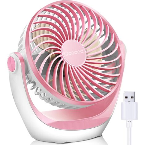 Ventilateur de Bureau USB Silencieux Portable - Mini Puissant 3 Vitesses Pour Chambre, Bureau, Domair, Cuisine (Rotation 360°, Alimenté Par USB) (1/5)