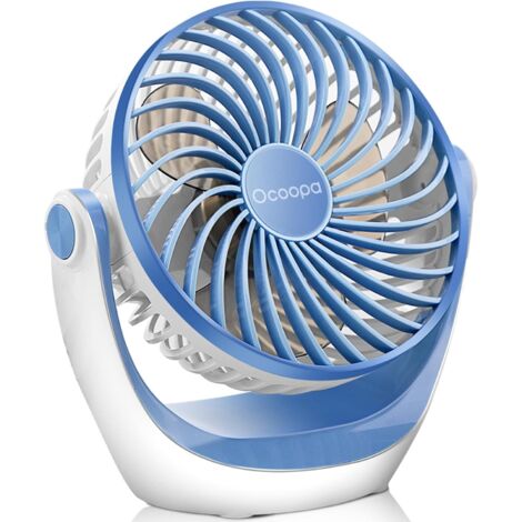 Ventilateur de bureau USB avec flux d'air puissant et fonctionnement silencieux, ventilateur de refroidissement portable, vitesse réglable, tête rotative à 360 ° pour la maison, le bureau, la (1/5)