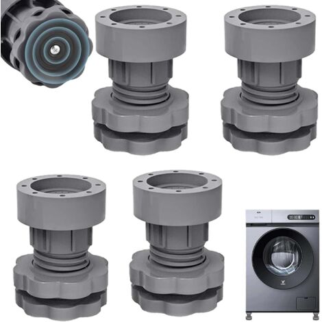 4 Pièces Universel Patin Machine à Laver , Gris Tapis Anti Vibration Machine a Laver Ajustable 7 à 9.5cm, Tapis Anti Vibration Machine à Laver Support Anti Vibration Machine à Laver (1/5)