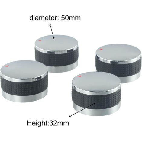 Lot de 4 boutons de commande pour barbecue à gaz, 58 mm/50 mm pour cuisinière/four/grill (50 mm) (1/4)