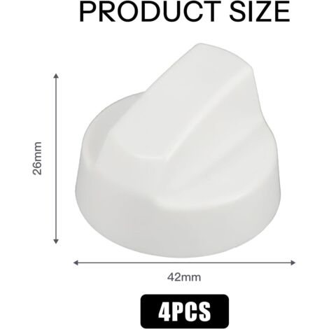 Pack Universal Control Knobs with 12 Adapters, universel noir pour 6cm toutes les marques de fours (white) (1/4)