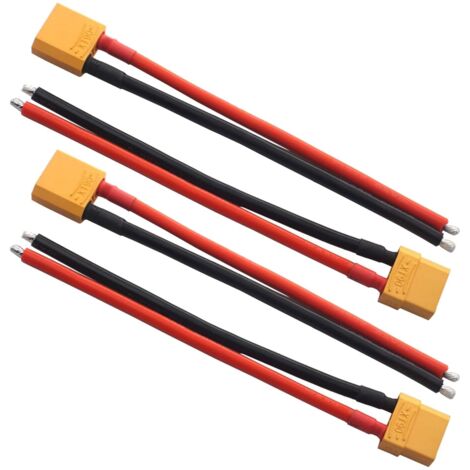 2 Paires de Connecteurs de Batterie XT90 avec Fil Adaptateur de Prise Mâle à Femelle avec Câble de 15cm 12AWG pour Batterie Lipo RC Hobby (1/5)