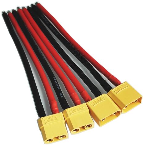 2 Paires de Connecteurs de Batterie XT90 avec Fil Adaptateur de Prise Mâle à Femelle avec Câble de 15CM 10AWG pour Batterie Lipo RC Hobby