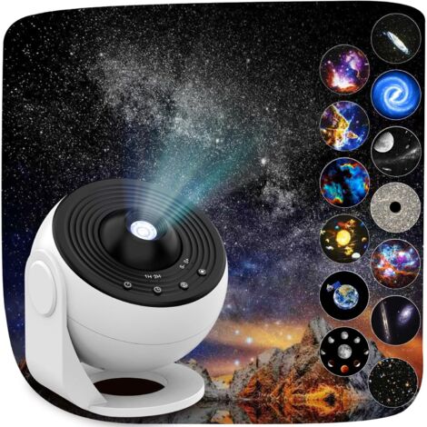 Projecteur Galaxy, 13 en 1, lumière d'étoiles pour planétarium domestique pour chambre à coucher, nébuleuse rotatif à 360°, lampe de nuit ciel étoilé avec 12 constellations du système solaire (1/5)