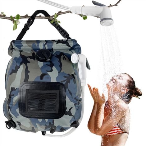 Sac de Douche Solaire Camping,20L Douche de Voyage avec Pomme de Douche,Solaire Sac de Douche,Pliant Extérieur pour Douche,Température 45 °C avec Commutable Tête de Douche,pour Randonnée Escalade (1/5)