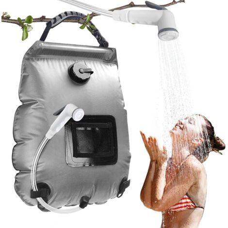 Sac de Douche Solaire Camping,20L Douche de Voyage avec Pomme de Douche,Solaire Sac de Douche,Pliant Extérieur pour Douche,Température 45 °C avec Commutable Tête de Douche,pour Randonnée Escalade (1/5)