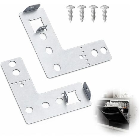 2 Pièces Support de Montage pour Lave-vaisselle 00170664, Compatible avec Bosch Compatible avec Kenmore, Équerre de Support, Équerre de Montage Droite/Gauche pour Lave-vaisselle (1/5)