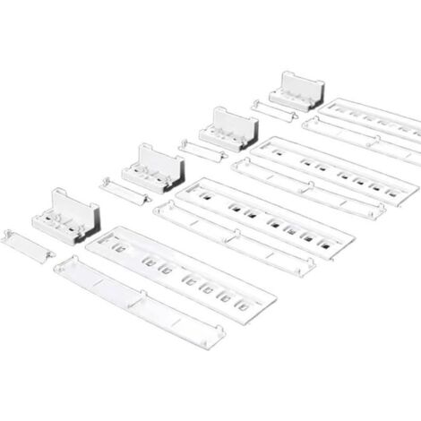 Lot de 4 rails coulissants mobiles en plastique pour réfrigérateur intégrés, kit coulissant de porte de réfrigérateur intégré avec supports, clips, kit de montage pour réfrigérateur