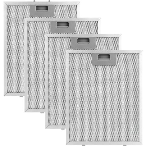 Lot de 4 filtres à graisse en métal pour hotte aspirante - 320 x 260 mm - Filtre de rechange pour hotte aspirante - Avec grille métallique - Grille en aluminium à 5 couches (1/5)