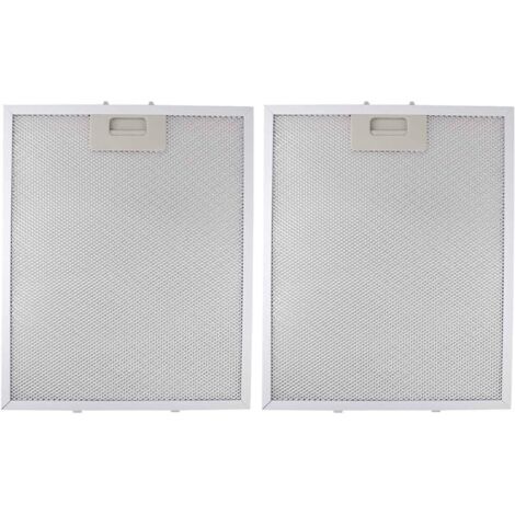 Filtre à Graisse Métallique, Filtre Hotte Aspirante, Lot de 2 filtres à graisse en métal pour hotte aspirante, Anti-Graisse, Lavable, en Maille, Accessoire Hotte Aspirante pour Hottes - 350x240x9 mm