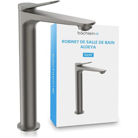 Robinet de salle de bain haut au design moderne, mitigeur monocommande extra haut pour lavabo avec kit de montage, robinet de salle de bain, couleur: anthracite (1/5)