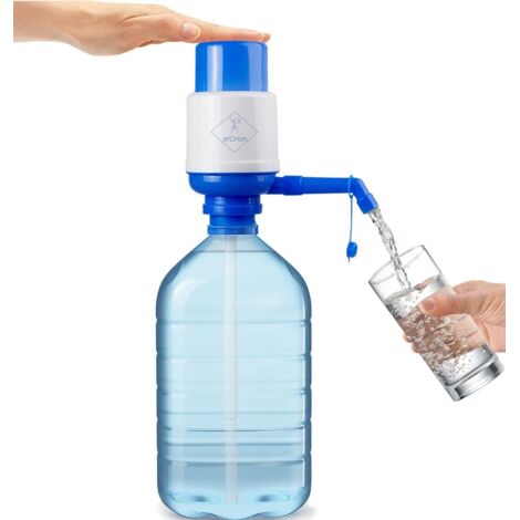 Lot de 2 distributeurs d'eau pour carafes, pompe manuelle, compatibles avec les bouteilles de 2,5, 3, 5, 6, 8 et 10 litres avec bouchon de 38 et 48 mm de diamètre. (1/5)