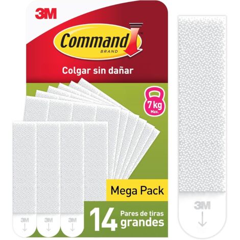 Bandes adhésives Command pour accrocher de grands tableaux, 24 paires (48 bandes) blanches – Supporte jusqu'à 7 kg – Pour cadres, miroirs et décorations – Sans perçage