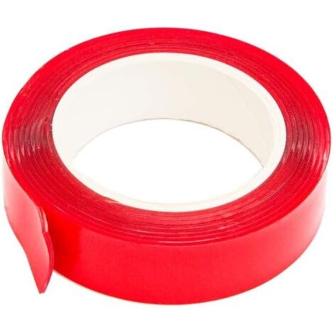 Lot de 5 rubans adhésifs « Plus de clous », ruban adhésif double face extra-fort pour fixations permanentes, adhésif de montage pour intérieur et extérieur, 19 mm x 3 m