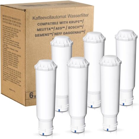 6 Filtres à eau pour Machines à Café, Compatibles avec F088/EA829S, 192830 Pro, TCA6041/TCA6709/B20-TCA6001/CM200110 (1/5)