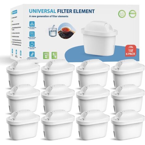 Lot de 6 Cartouches de Filtre à eau de, Remplacement pour Brita® Maxtra Pro® Maxtra+® Plus All-in-1, Remplacement Du Filtre à Eau Compatible avec Brita® Marella® Carafe Filtrante (12) (1/5)