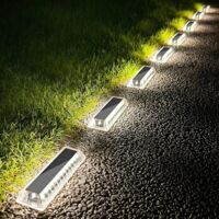Outdoor Solar Garden Lights, 8 Pack 50LM Cool White Solar Outdoor Lights, IP68 Waterproof LED Solar Lights with Auto On/Off, Solar Lighting for Ground, Stairs, Paths, Terraces, Driveways, Patios