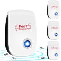 Ultrasonic Pest Repellent, Hillylolly Ultrasonic Rodent and Insect Repellent 4 Pack, Ultrasonic Mosquito Repellent, Indoor Ultrasonic Mouse Repellent, Ultrasonic Pest Repeller, 9 x 5.5 x 6.5 cm