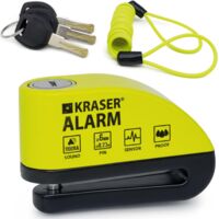 Antivol Moto, Bloque Disque Alarme 110db, Renforcé, 3 clés (2 autres) Serrure Haute Sécurité, Étanche, Câble Rappel 1.5m, Sac, Piles Rechange, Bloc Frein 6mm Universel Moto Scooter Vélo
