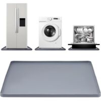 Tapis de Protection en Silicone pour Machine à Laver et Réfrigérateur, 60x60 cm Tapis Anti Vibration Machine a Laver, Imperméable pour Lave-linge, Sèche-linge, Frigo